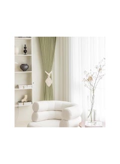 The Bros Tassel Curtain Tiebacks, Decorative Crochet Rope Wall Hanging, 2-Piece Set, Beige  - Image 5