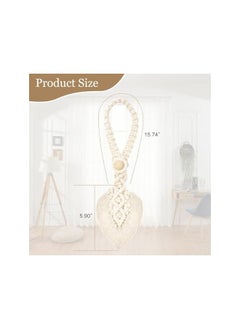 The Bros Tassel Curtain Tiebacks, Decorative Crochet Rope Wall Hanging, 2-Piece Set, Beige  - Image 2
