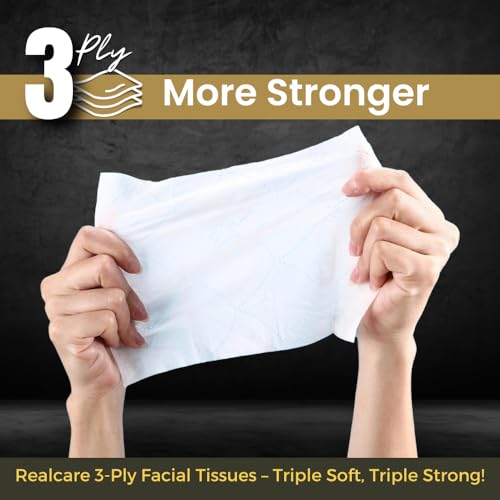 Realcare 3-Ply Facial Tissues | Ultra Soft, Strong & Highly Absorbent | 100% Virgin Pulp | Chemical-Free, Antibacterial & Skin-Friendly | Mutipurpose Tissue | Pack of 4 (600 Pulls) - Image 4