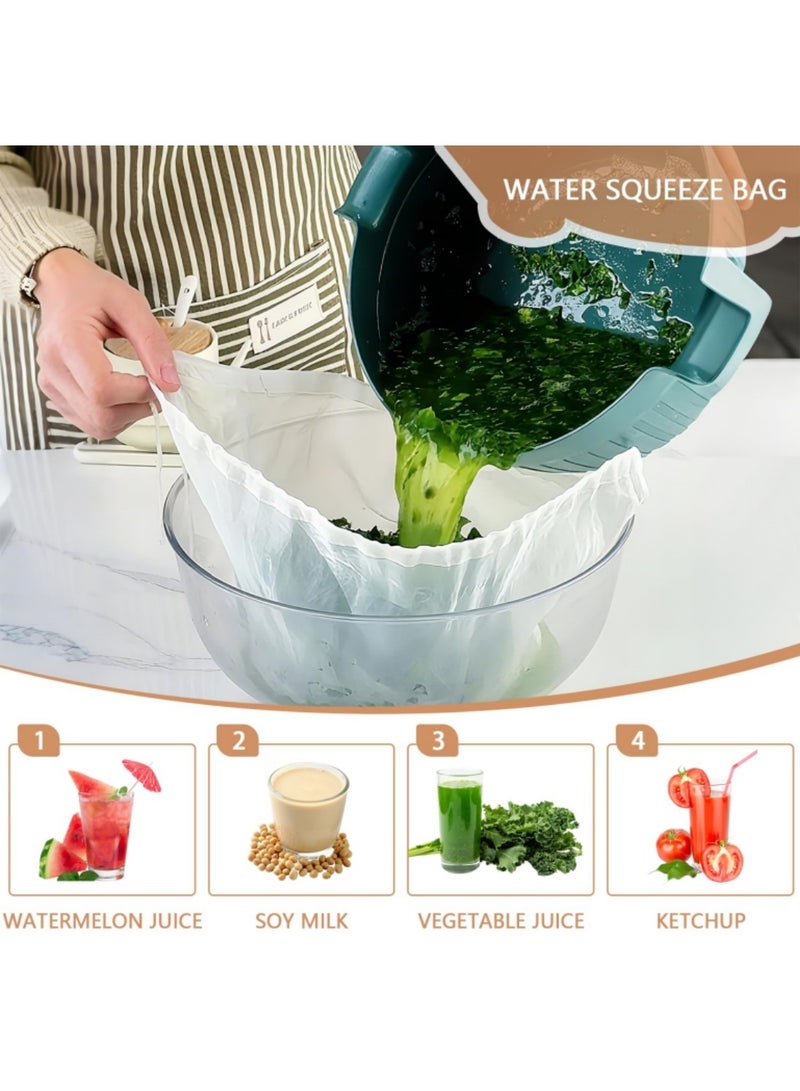 ممون 3 قطع من أكياس التصفية بالضغط، 3 أحجام من أكياس التصفية القابلة لإعادة الاستخدام للخضروات، حليب الصويا، حشوات الزلابية، كيس حليب البندق قابل لإعادة الاستخدام لتصفية حليب الشوفان، كيس عصير الكرفس - Image 2