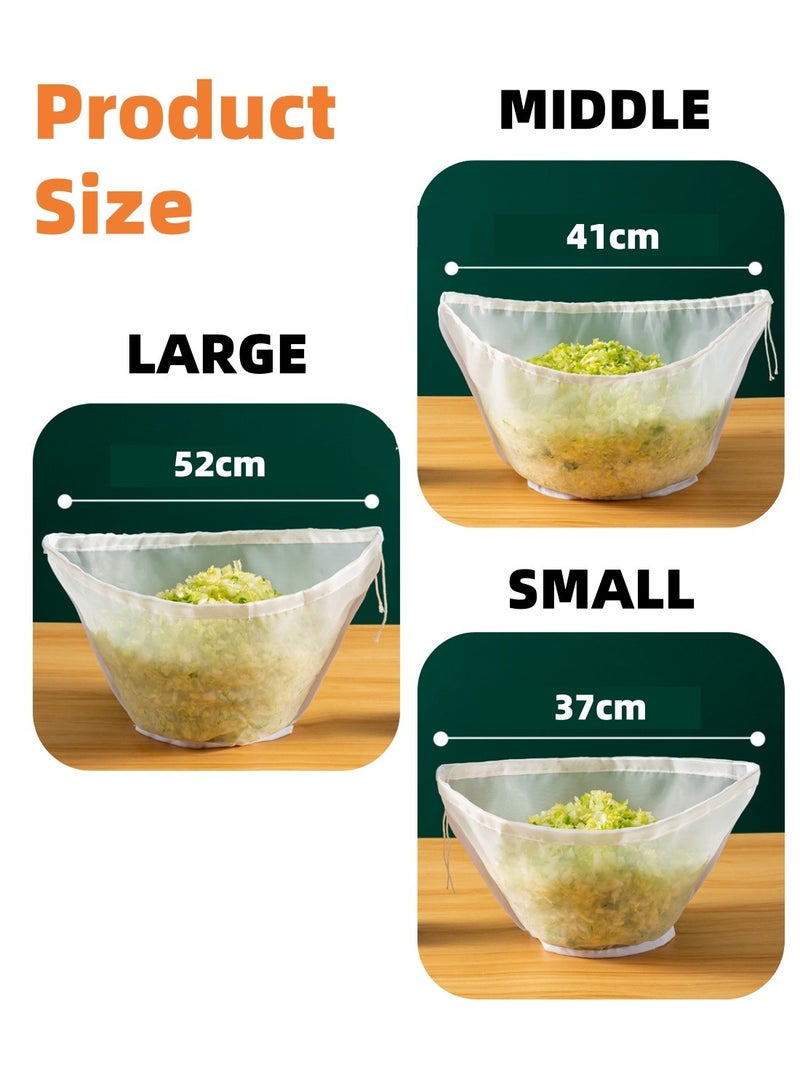 ممون 3 قطع من أكياس التصفية بالضغط، 3 أحجام من أكياس التصفية القابلة لإعادة الاستخدام للخضروات، حليب الصويا، حشوات الزلابية، كيس حليب البندق قابل لإعادة الاستخدام لتصفية حليب الشوفان، كيس عصير الكرفس - Image 4