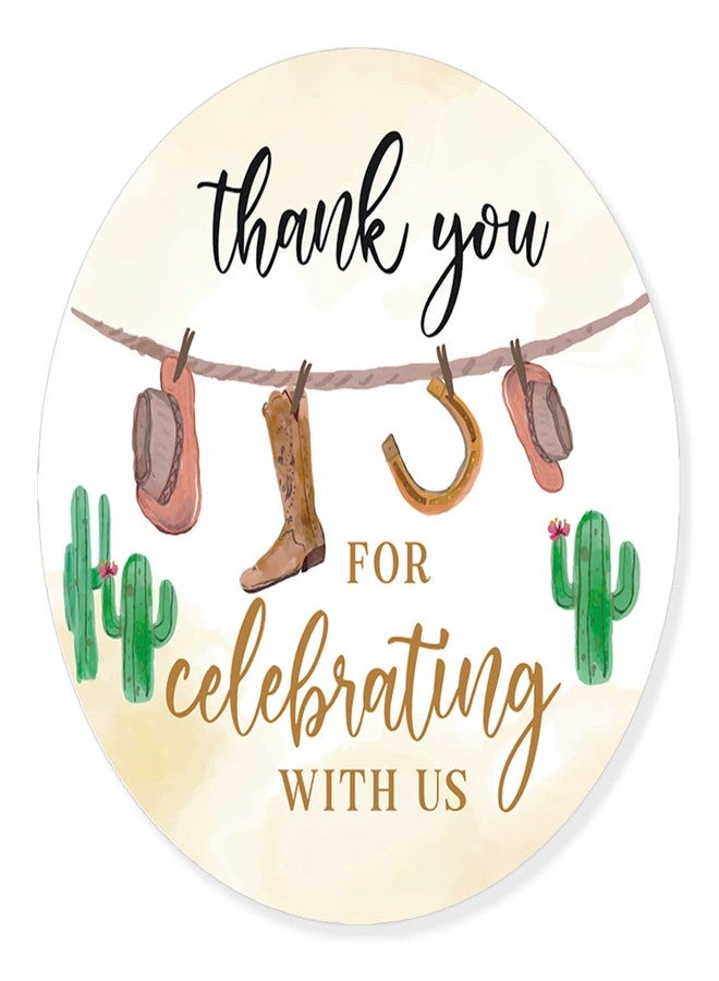 aPamr 2.4 Inch Cowboy Baby Shower Stickers Thank You for Celebrating with Us Stickers, Boys Girls Baby Shower Favors(80 PCS) - Image 1