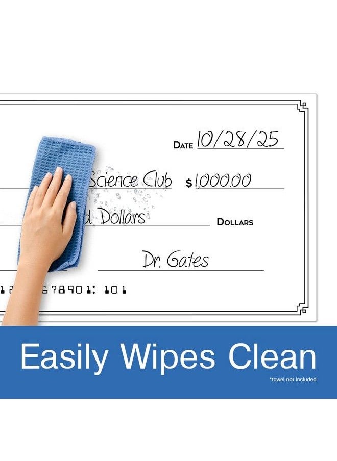 Pixelverse Design - Giant Fake Award Presentation Dry Erase Check 16" X 32" Large Novelty Endowment Check For Endowment Donations Fundraiser Big Blank Oversized Raffle Sweepstakes Reward Winners Check - Image 1