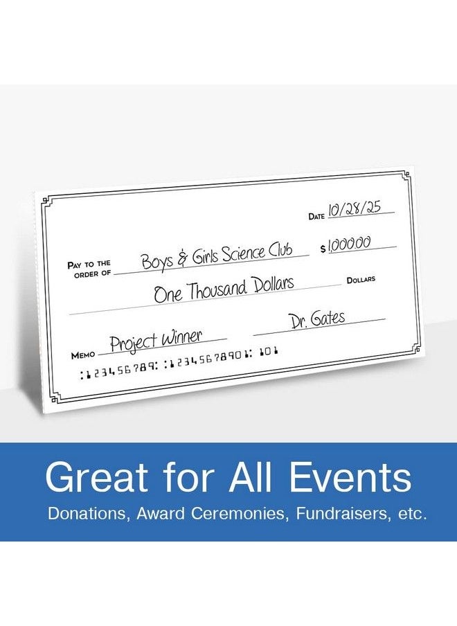 Pixelverse Design - Giant Fake Award Presentation Dry Erase Check 16" X 32" Large Novelty Endowment Check For Endowment Donations Fundraiser Big Blank Oversized Raffle Sweepstakes Reward Winners Check - Image 1