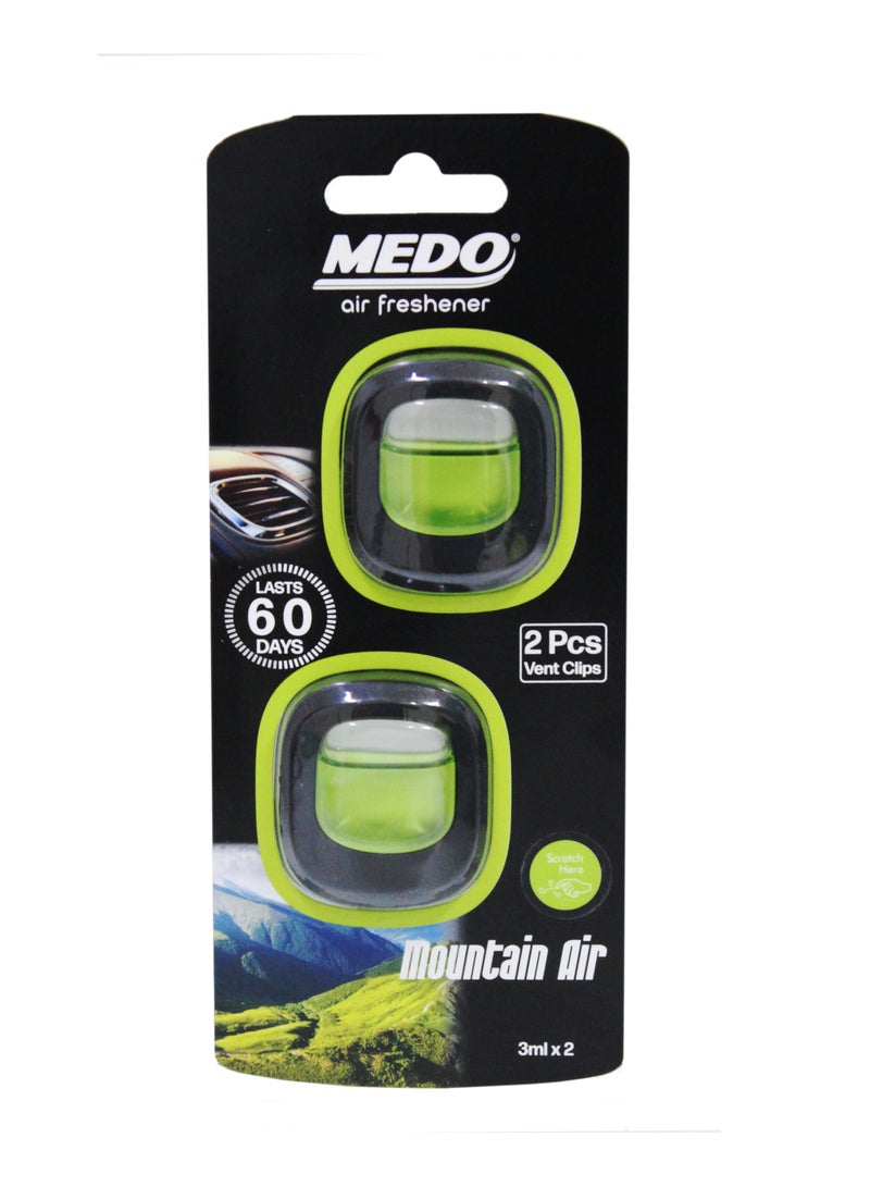 Medo 2Pcs Vent Clips Mountain Air Car Air Freshener 
