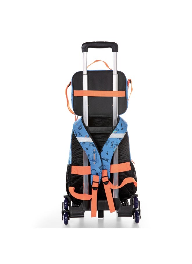 Eazy Kids Eazy Kids 17" Set of 4 Backpack w/ Trolley, Lunch Bag and Pencil Case - Skate Board  - Image 3