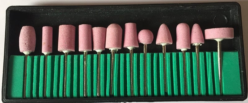 Stone Shank Mounted Points Set for Dremel and Other Rotary Tools (Pink)