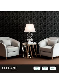 Hihonor Decorative 3D Wall Panels in Diamond Design, Interior Wall Decor, PVC Textured Wall Panels, wall paper peel and stick modern for Living Room Lobby Bedroom Hotel Office, 12 Pack (Black,30*30 cm)  - Image 5