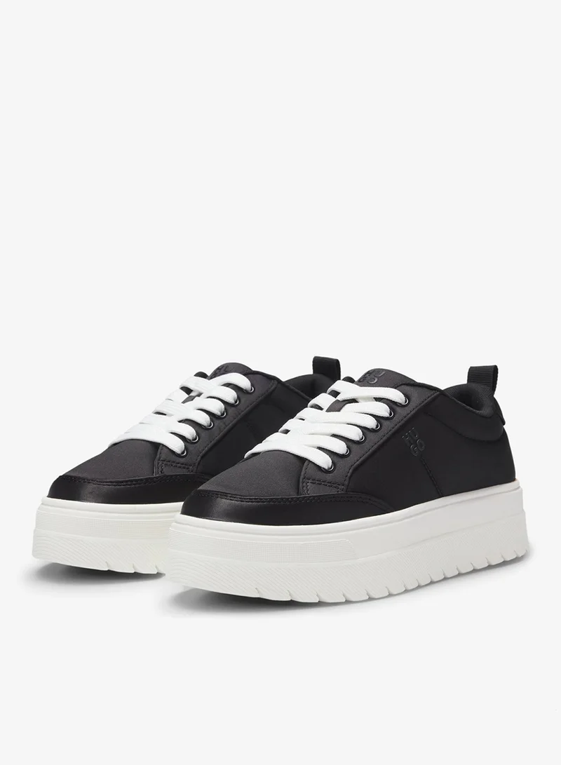 HUGO Platform trainers with satin-effect uppers