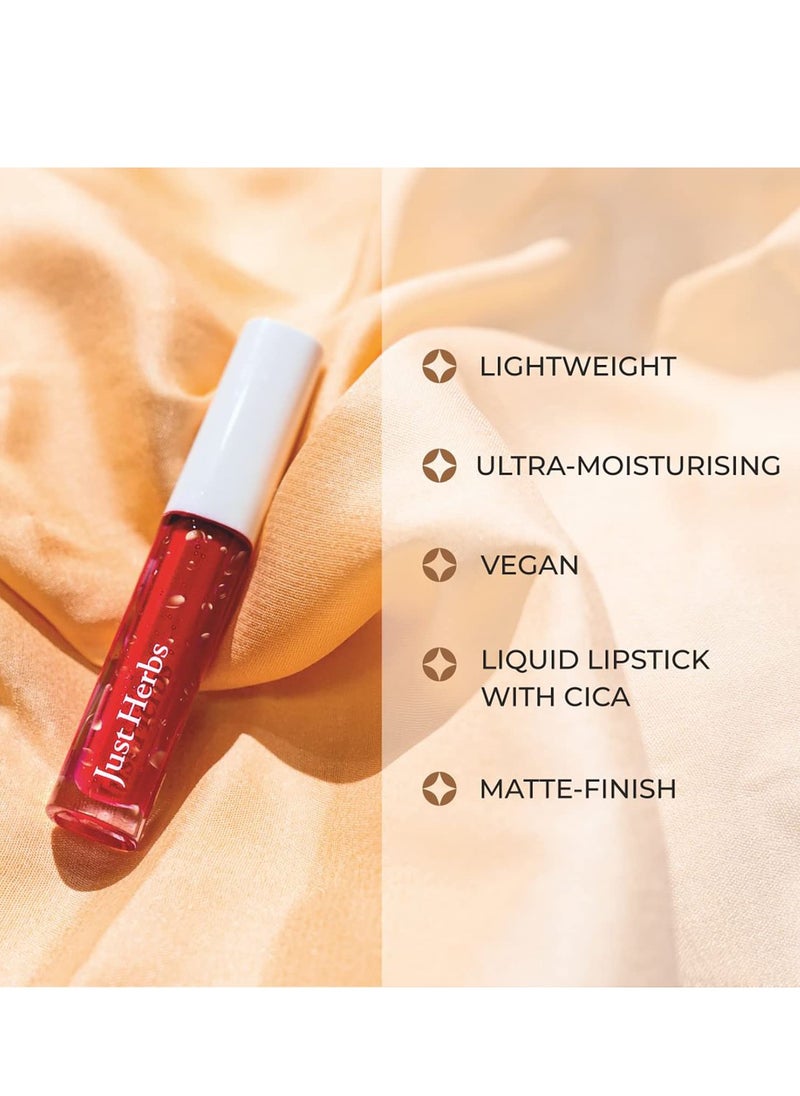 Just Herbs Just Herbs Ayurvedic Creamy Matte Long Lasting Liquid Lipstick  - Image 4