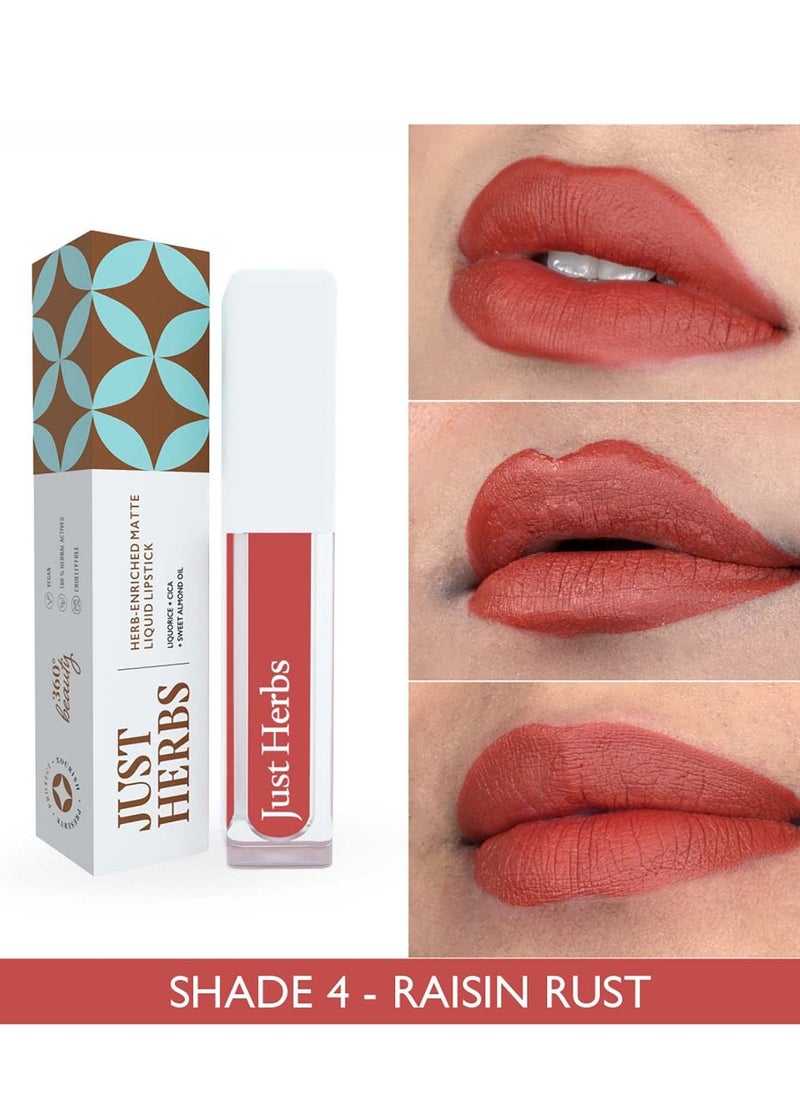 Just Herbs Just Herbs Ayurvedic Creamy Matte Long Lasting Liquid Lipstick  - Image 2