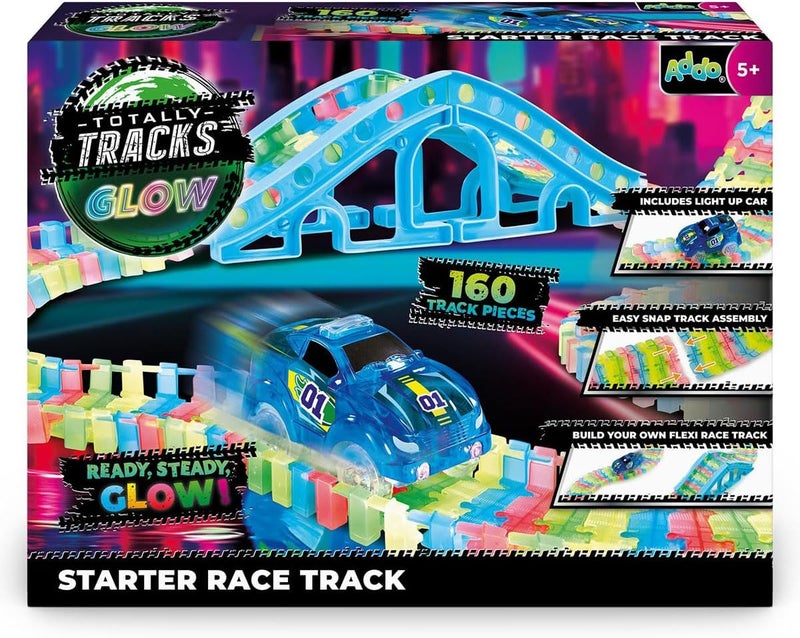 ADDO Totally Tracks Glow Starter Race Track 160-pieces Battery Operated, Toy Vehicles, Playings Track Set, Toys for Kids - Image 1