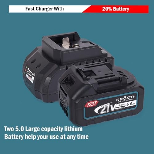KROST Pro Series 500NM XR Torque Round Cordlessbrushless Impact Wrench,Auto Stop Function, Forward/Reverse Rotation (Single Battery) - Image 5