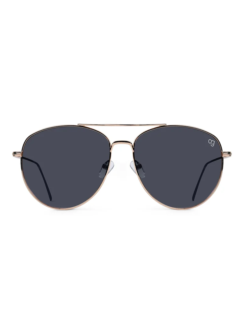 ووجلز UV- Protected  Black Aviator Sunglasses
