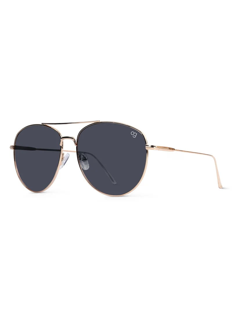 ووجلز UV- Protected  Black Aviator Sunglasses