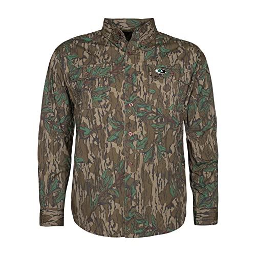 Mossy Oak Mens Long Sleeve Camo Hunting Shirts Cotton Mill - Image 1