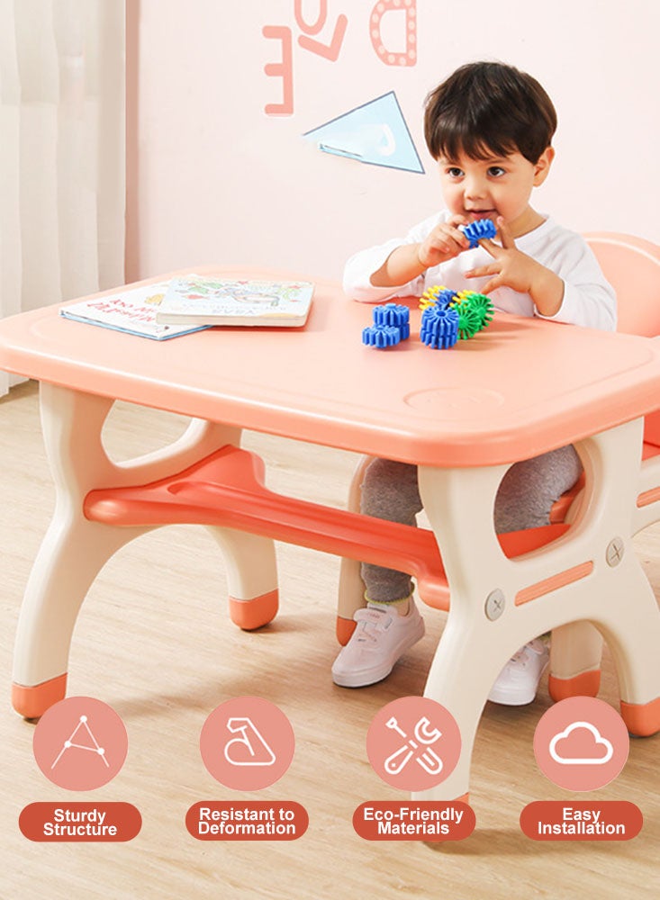 Perfii Toddler Table and Chair Set with Storage, Perfect for Kindergarten, Durable, Easy to Clean, Fun for Activities, Ideal Preschool Furniture - Image 2