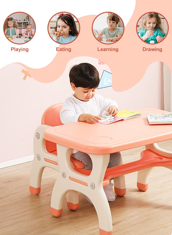 Perfii Toddler Table and Chair Set with Storage, Perfect for Kindergarten, Durable, Easy to Clean, Fun for Activities, Ideal Preschool Furniture - Image 4