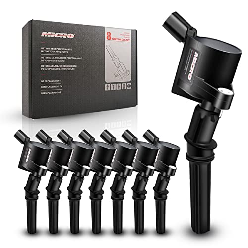 Micro Set of 8 Curved Boot Ignition Coil Pack DG508 & Iridium Spark Plugs SP413 Compatible with Ford F150 E150 E250 Crown Victoria Lincoln Mercury 4.6L V8 Replacement for DG457 FD503 - Image 3