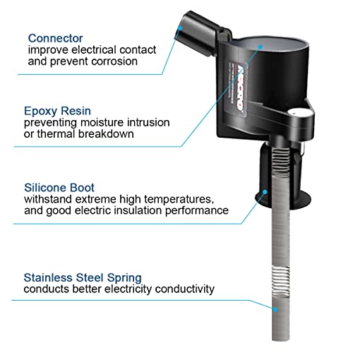 Micro Set of 8 Curved Boot Ignition Coil Pack DG508 & Iridium Spark Plugs SP413 Compatible with Ford F150 E150 E250 Crown Victoria Lincoln Mercury 4.6L V8 Replacement for DG457 FD503 - Image 5