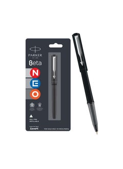 PARKER Beta Neo Chrome Trim Ball Pen| Black Body Color| Ink Color - Blue | Corporate Gift | Ideal For Professional Use  - Image 1