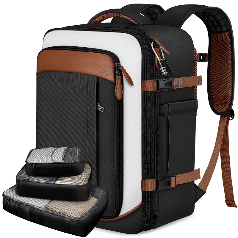 Vancropak 40L Carry On Travel Backpack for Men Women Expandable Flight Approved Weekender Backpack with 3 Packing Cubes WaterResistant AntiTheft Laptop Backpack Lightweight Business Travel Bag - Image 2
