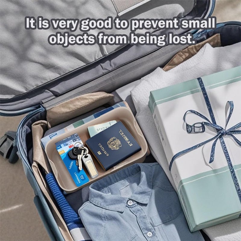 iBune Medicine Lock Box with Code, Lockable Storage Box, Small Lock Box for Medication Safe/Personal Items/Home/Office/Dorm, Navy Grey, Beige - Image 4
