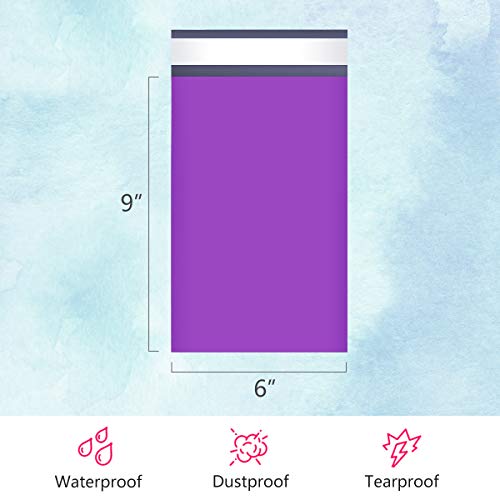 UCGOU Poly Mailers 6x9 Inch Purple 200 Pack Mini #1 Shipping Bags Strong Mailing Envelopes Thick Self Seal Adhesive Waterproof and Tear Proof Boutique Postal Small Business for Jewelry and More - Image 2