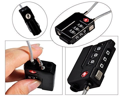 Zhovee TSA Lock Security 3 Digit Combination Suitcase Luggage Bag Code Lock Padlock (Black-4-Pack) - Image 2