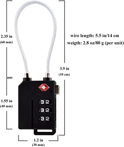 Zhovee TSA Lock Security 3 Digit Combination Suitcase Luggage Bag Code Lock Padlock (Black-4-Pack) - Image 4