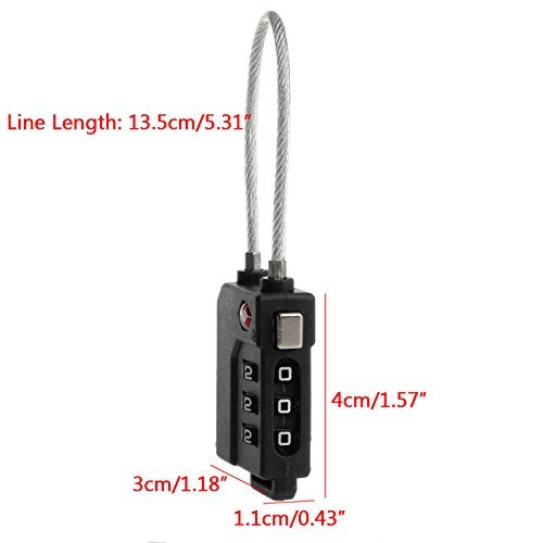 Zhovee TSA Lock Security 3 Digit Combination Suitcase Luggage Bag Code Lock Padlock (Black-4-Pack) - Image 3