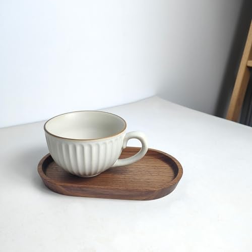Vandroop Mini Serving Trays for Parties, Small Decorative Tray for Tea＆Coffee, Oval Wooden Plates for Serving Food for Appetizer＆Vegetables for Bathroom 7.8"×4.6" (Walnut, Set of 2) - Image 2