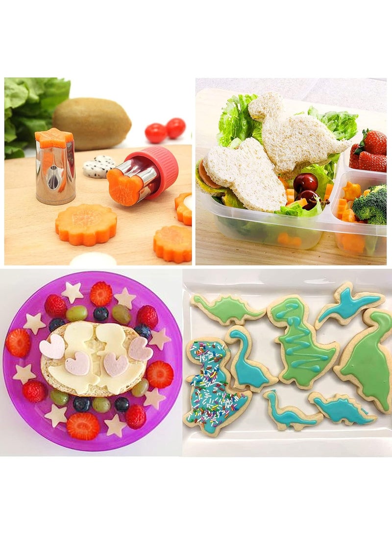 موثوقية التنبؤ طقم قواطع كوكيز 34 قطعة من الفولاذ المقاوم للصدأ، قواطع خضروات ساندويتش من الفولاذ المقاوم للصدأ، قوالب تزيين الكيك على شكل حيوانات قواطع شوكولاتة فواكه مع شوكة لهدايا المخبوزات في الأعياد - Image 2