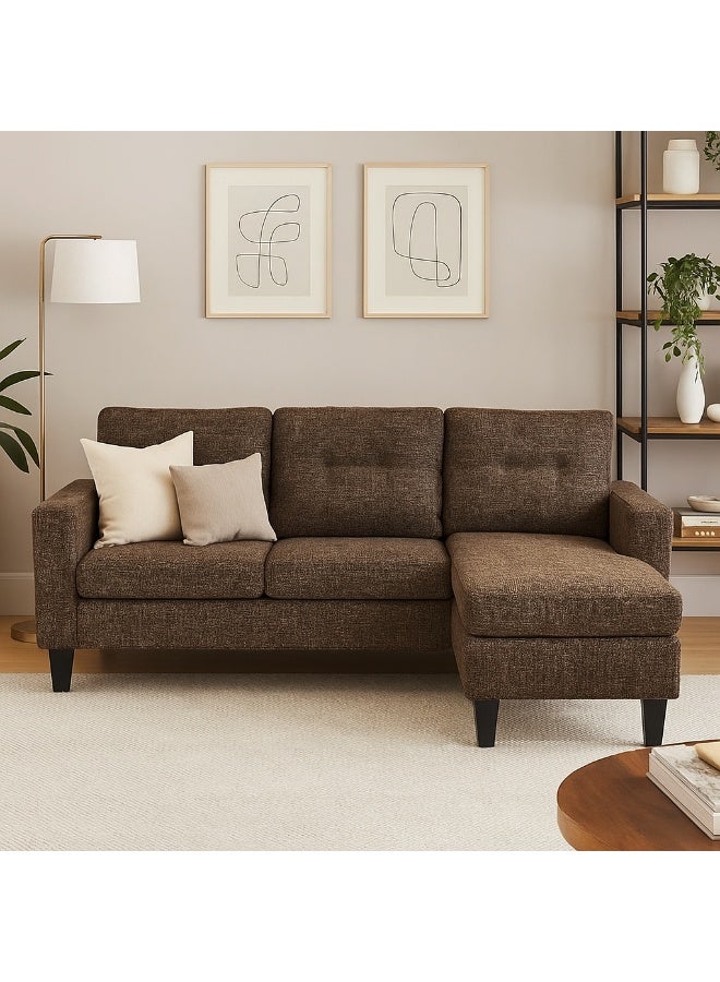 Baytonia Minas Linen Corner Sofa - Brown - Image 2