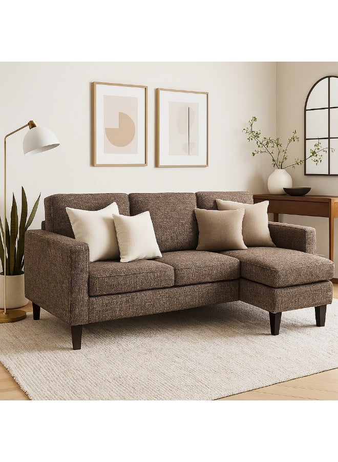 Baytonia Minas Linen Corner Sofa - Brown - Image 1