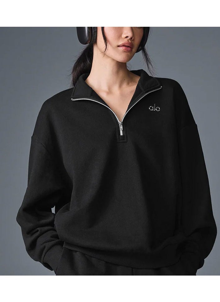 jacket with a high collar and zipper
