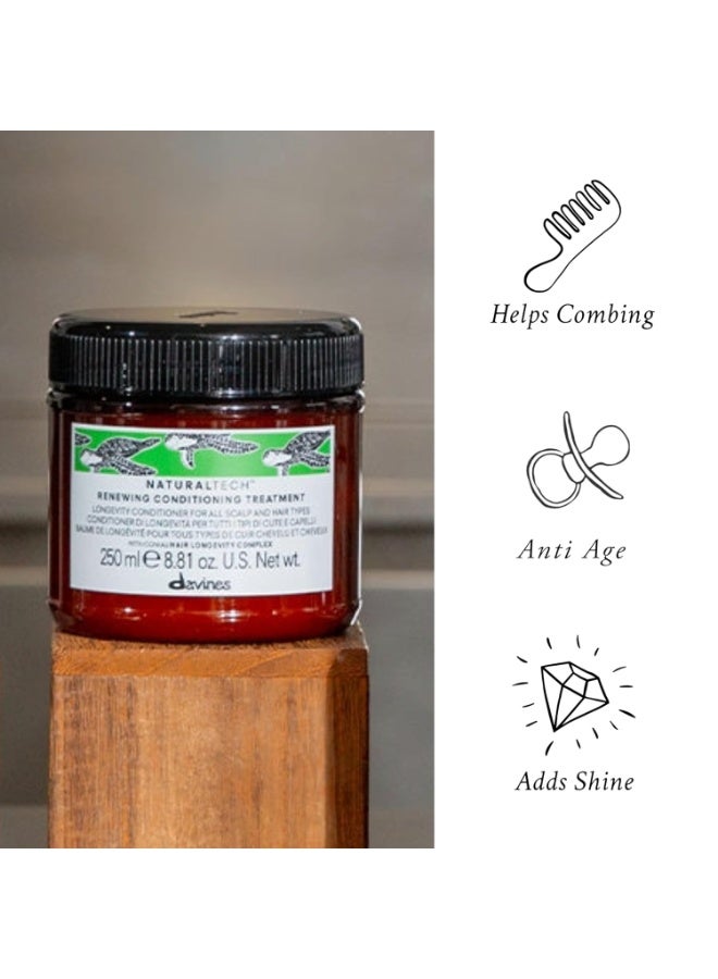 Davines Naturaltech Renewing Conditioning Treatment 250ml | Professional Anti-Aging Hair Conditioner & Maintenance Treatment for All Hair Types | Hair Longevity Complex Formula | Nourishing Conditioning Care to Support Stronger, Softer, Healthier-Looking Hair and Prolong Hair Vitality - Image 2
