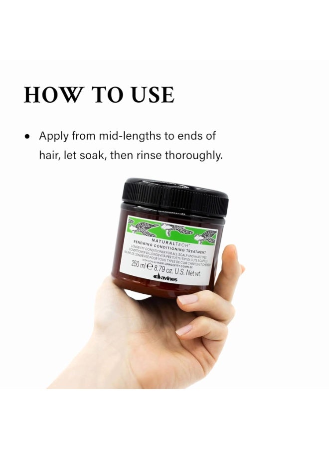 Davines Naturaltech Renewing Conditioning Treatment 250ml | Professional Anti-Aging Hair Conditioner & Maintenance Treatment for All Hair Types | Hair Longevity Complex Formula | Nourishing Conditioning Care to Support Stronger, Softer, Healthier-Looking Hair and Prolong Hair Vitality - Image 3