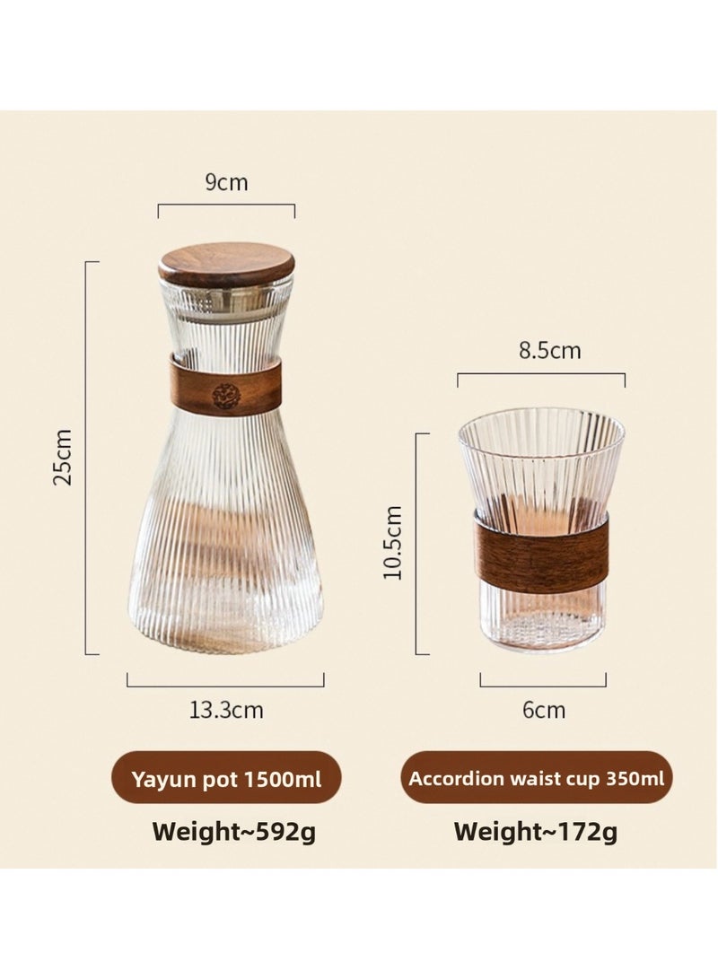 عمودي نمط الزجاج الشفاف وعاء عصير مجموعة - Image 5