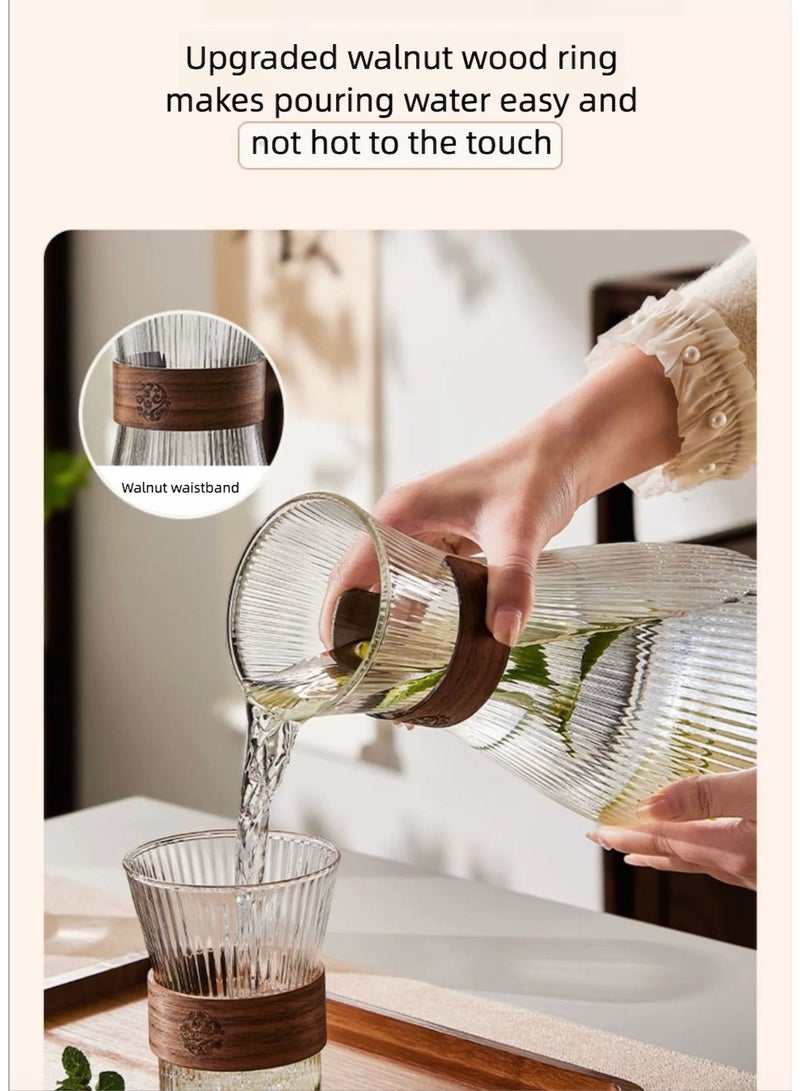 عمودي نمط الزجاج الشفاف وعاء عصير مجموعة - Image 2