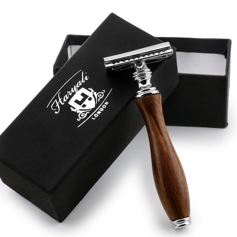 Haryali London Haryali Double Edge Safety Razor Wooden Razor that uses Disposable Safety Razor Blades