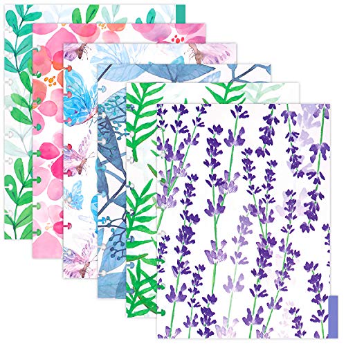 Rancco Discbound Tab Dividers, Junior-Size, 8 Disc Punched, 2 Set 12 Sheets Half Letter Frosted Floral PVC Discbound Binder Dividers for ARC Staples/Matha Stewart/Levenger Circa/TUL, 8.38x5.71 - Image 1