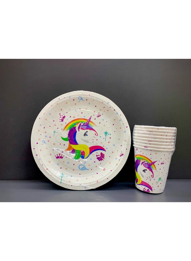 My Party Ready Unicorn Birthday Cardboard Plate Cup Set 