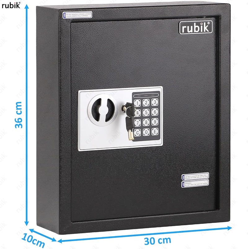 Rubik 40-Keys Metal Storage Safe Box Cabinet with Key and Digital Pin Code Lock, Wall Mounted For Hotels Realestate Warehouse Schools Universities Business (Black, 40 Keys Capacity) - Image 5