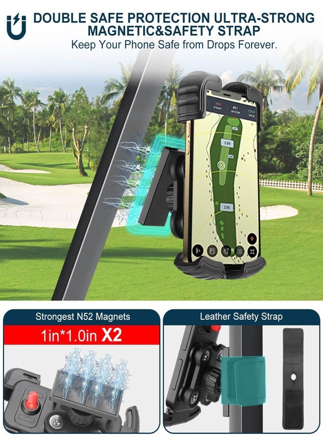 LEAPGOMAX Magnetic Golf Cart Phone Holder Mount with Vibration Dampener & Ultra-Strength Neodymium N52 Magnets for EZGO/Club Car/Yamaha/ICON, Golf Cart Phone Caddy for iPhone/Galaxy/Google Pixel - Image 4