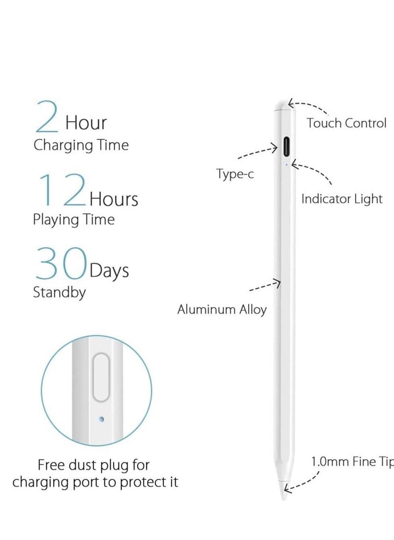 Stylus Pen for Apple iPad, Pencil Styluses Compatible with iPad 2/3/4/5/6/7/8/9/10 Generation Pro 9.7/10.5/11/12.9 Air 1/2/3/4/5 Mini 1/2/3/4/5/6 Alternative Drawing Smart Stylist for Touch Screens  - Image 2