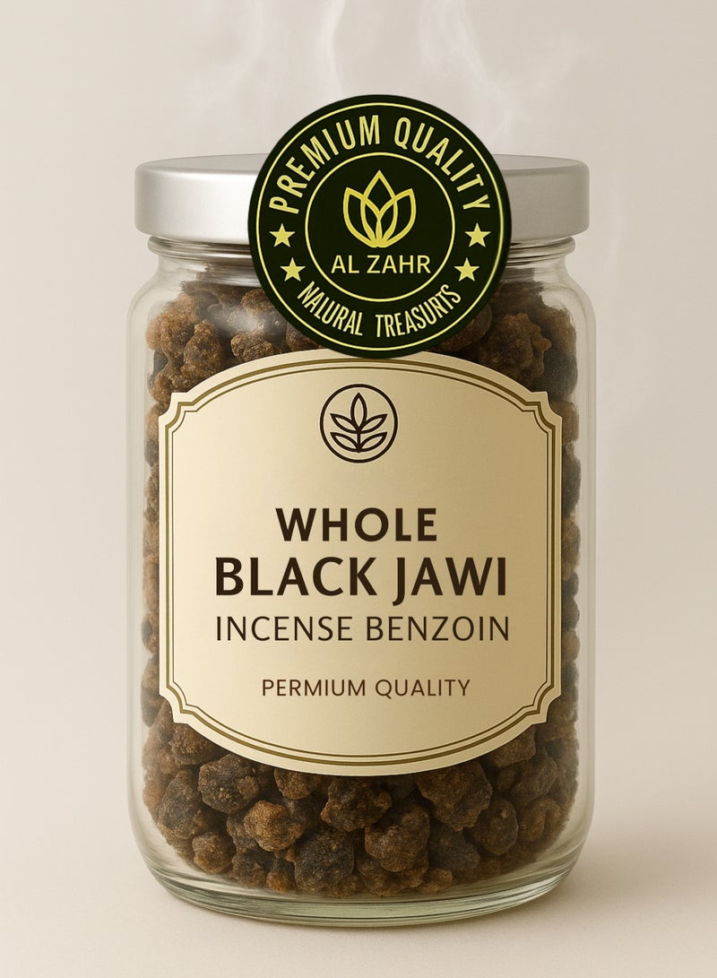 زهر بخور الزاهر الأسود الكامل من الجاوي، بنزوين - راتنج عطري طبيعي للتأمل والعلاج بالروائح وتعطير المنزل - نقي 100% ومعالج بالشمس - Image 2