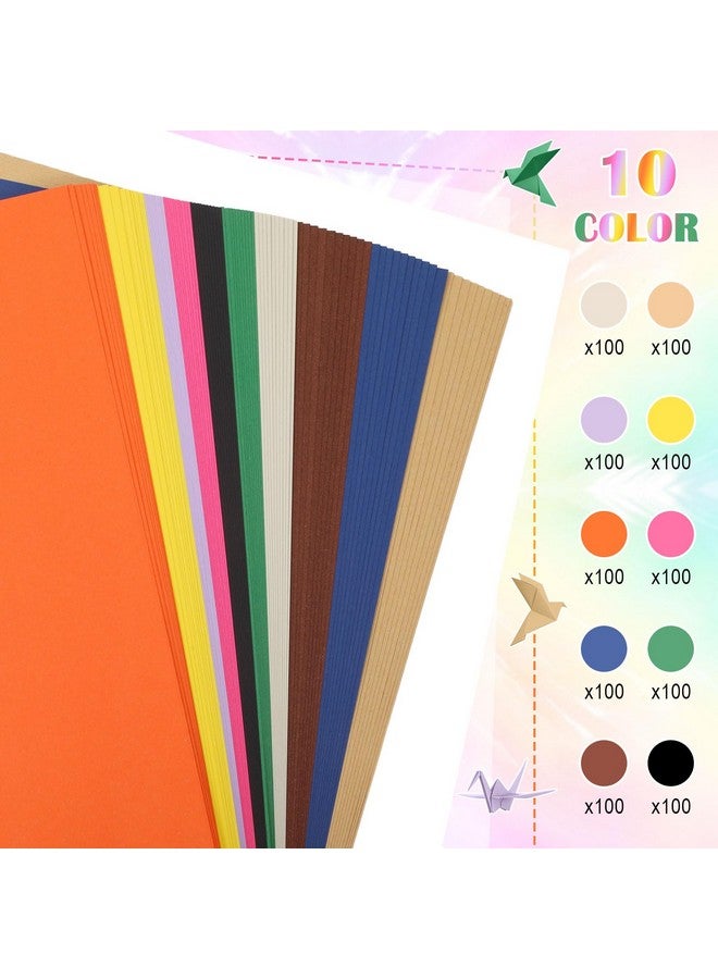 شير ورق ملون للبناء، مقاس A4 9 × 12 بوصة، 1000 ورقة، ورق تلوين ثقيل الوزن للأطفال، لوازم مدرسية فنية بكميات كبيرة (ألوان زاهية) - Image 3