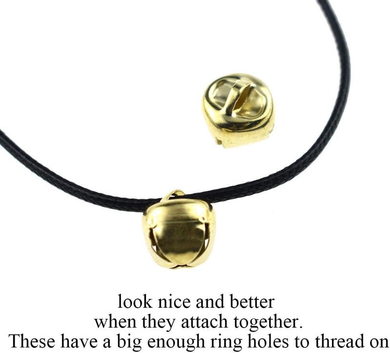 BINZZO 12mm Diameter Mini Jingle Bells Customize Style Bigger Threading Hole Light Tinkling Sound Shiny Brass Christmas Festival Decoration Gold 150 PCS for Gift Wrap Crafts Wedding Jewelry Making - Image 5