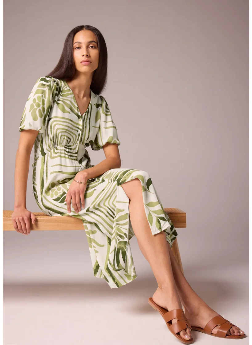 Matalan Green Leaf Midi Tea Dress